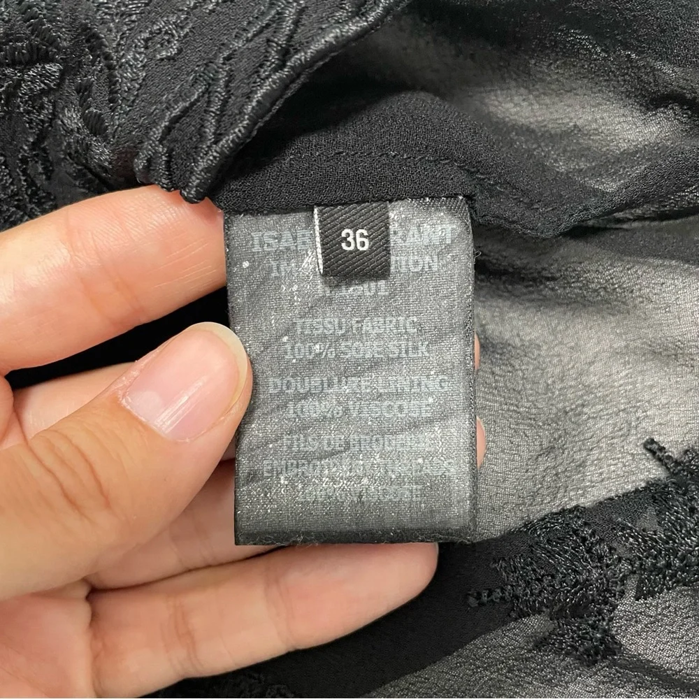 SOLD // Isabel Marant Embroidered Silk Dress Black Size 36 / Small - Picture 11 of 14